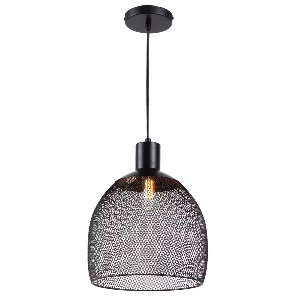 Chloe Lighting Ironclad Industrial 1 Light Textured Black Mini Ceiling Pendant 11.5" Wide