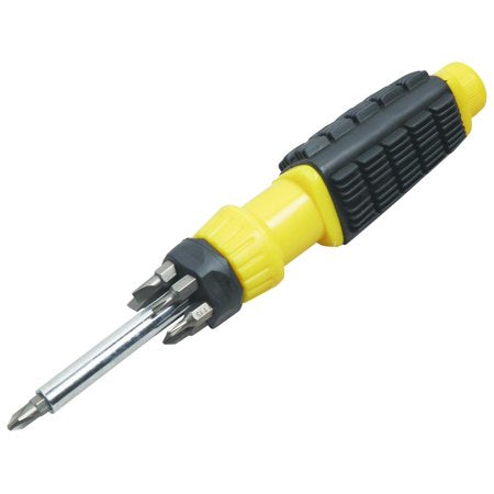 ToolBasix 34100D3L 6-in-1 Multi-Bit Screwdriver, Vanadium, Chrome