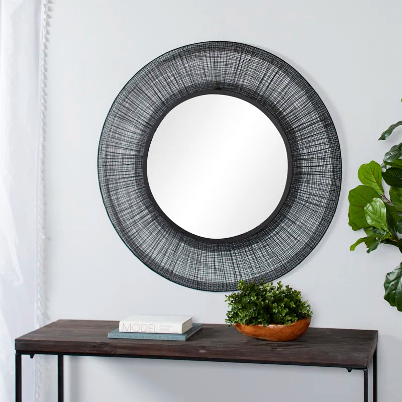 Metal Wire Mesh Abstract Room Wall Mirror