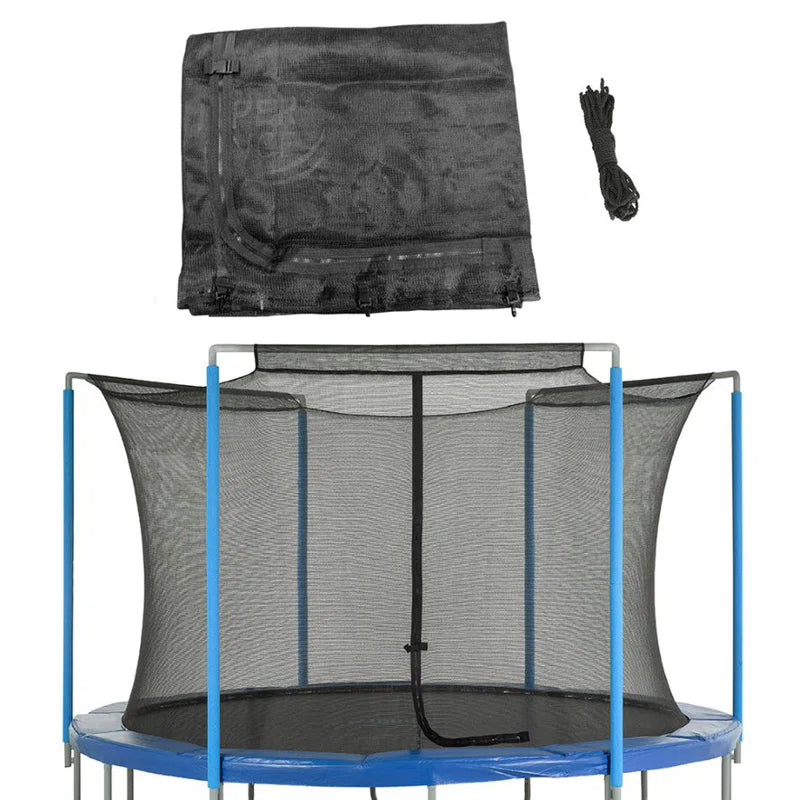 Upper Bounce Trampoline Safety Enclosure Replacement Net with Smartphone/Tablet Selfie & Livestream Pouch, Fits 15 FT Round Fram