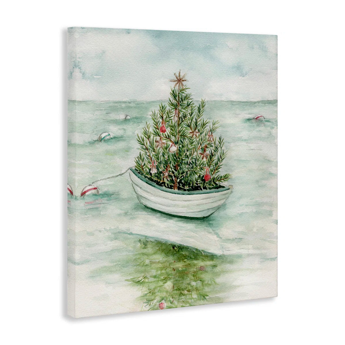Beachy Christmas Tree Canvas Wall Art by Melissa Hyatt
