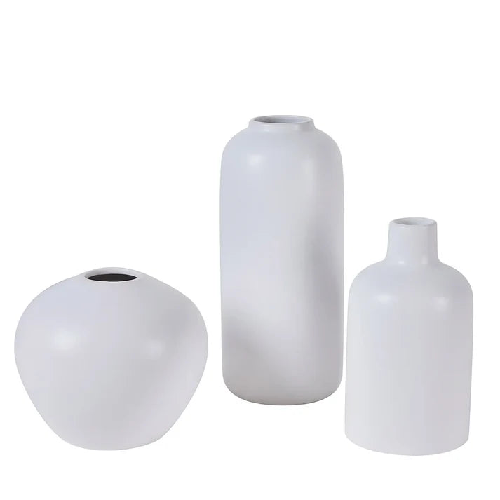 VCNY - Set of 3 Stoneware Vases White
