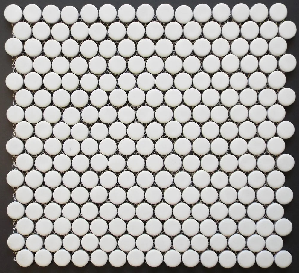 PENNYROUND 3/4" - Glazed Porcelain Tile 12.25”x12” tiles 20 tiles