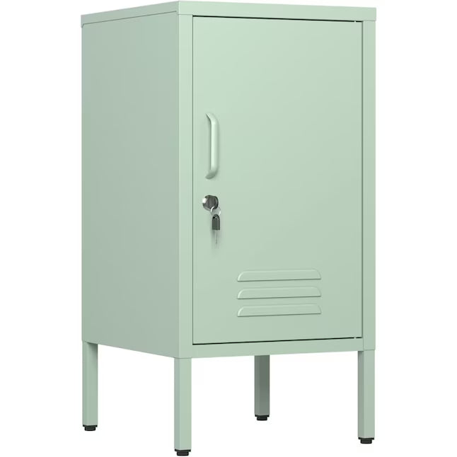 Garvee Emerald Green Metal Storage Cabinet Minimalist Single Door Side Table