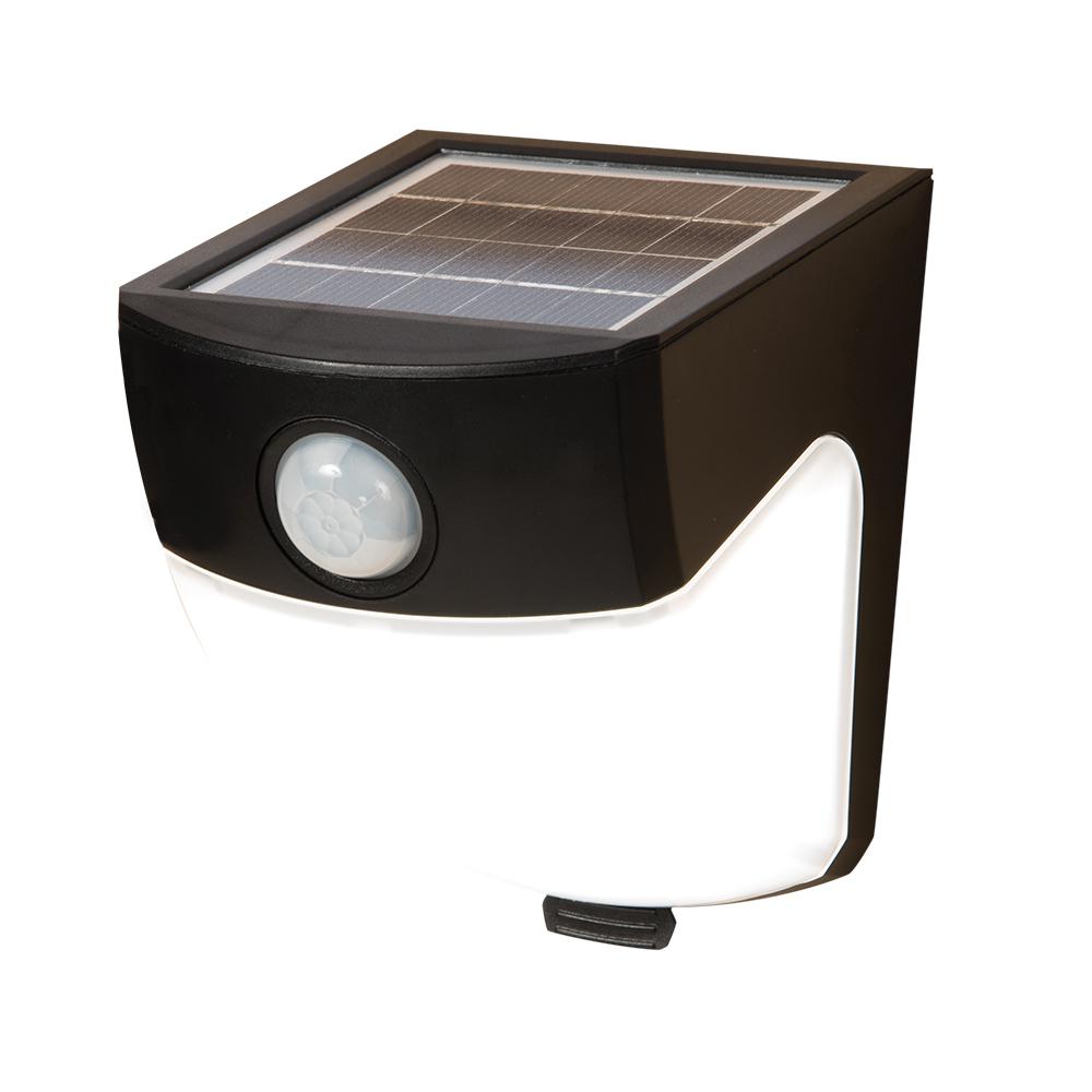 Solar Powered LED Motion Activated Floodlight With 100 Motion Sensor, Black