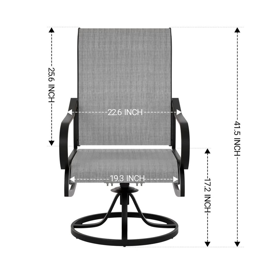 Angeli Outdoor Padded Swivel Dining Armchair