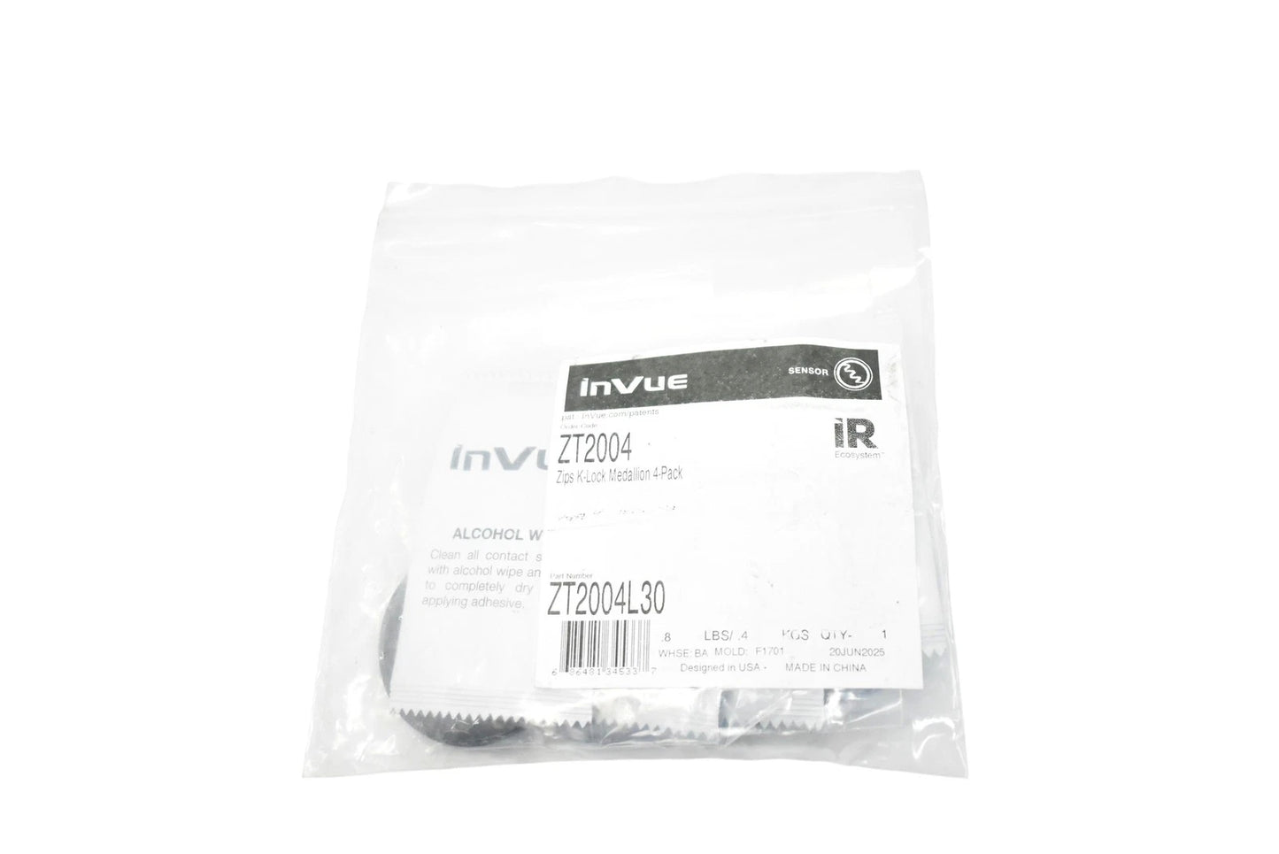Invue zt2004 ZIPS K LOCK MEDALLION 4 PACK