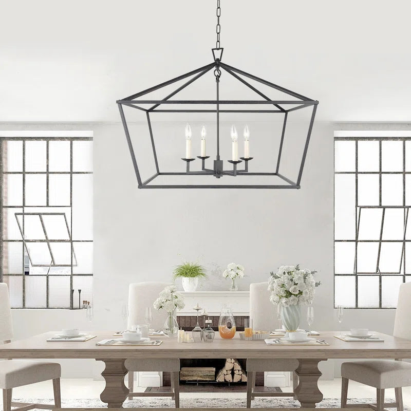 Sedley 28 inch wide 4 light dimmable lantern Geometric