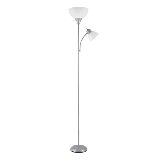 Carleshia/Delilah 72" torchiere floor lamp Satin Silver