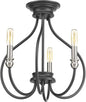 Progress Lighting P350042-143 Whisp Three-Light Semi-Flush Convertible, Graphite