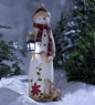 Plow & Hearth Woodland Snowman with Solar Lantern