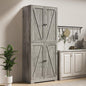 LYNSOM Farmhouse Storage Cabinet 72" Tall, Kitchen Pantry Cabinet with 4 Barn Doors and Adjustable Shelves