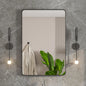 Ebern Designs Ragio Rectangular Black Metal Framed Mirror 27x35