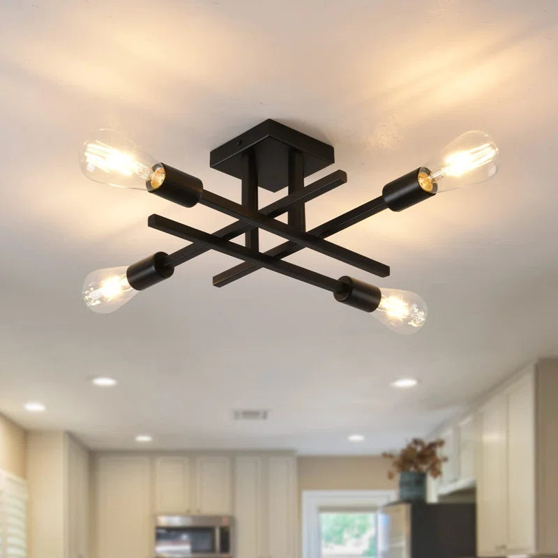 Doraelia 4-Light 18.11" Dimmable Sputnik Modern Linear Chandelier