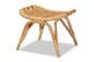 Baxton Studio Bernardo Modern Bohemian Natural Brown Rattan Ottoman