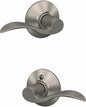 Schlage F10 Acc 619 Accent Door Lever with Standard Trim, Hall & Closet Passage Lock, Satin Nickel