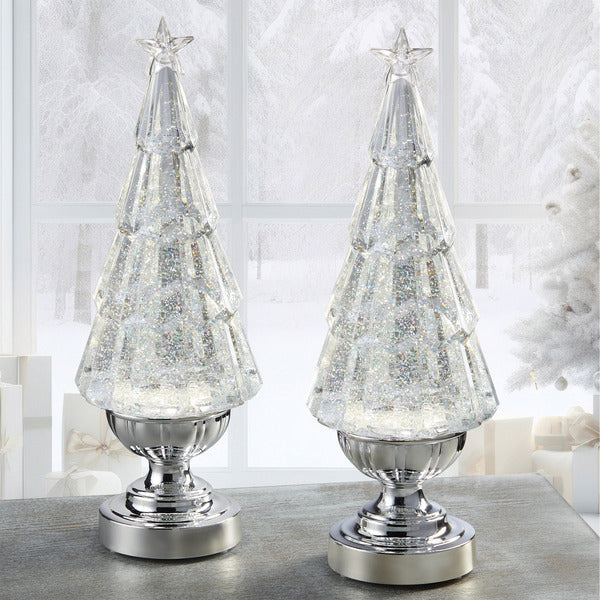 Lighted Glitter Trees Decor
