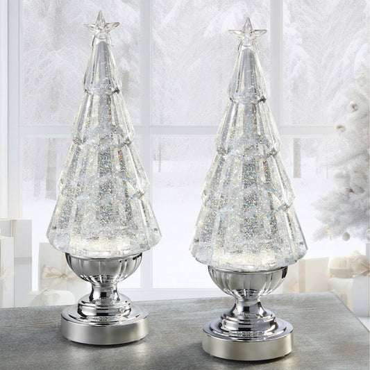 Lighted Glitter Trees Decor