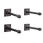 Heavy Duty Industrial Pipe 1/2 In. X 8 In. Square Shelf Bracket Kit - 4 Pack