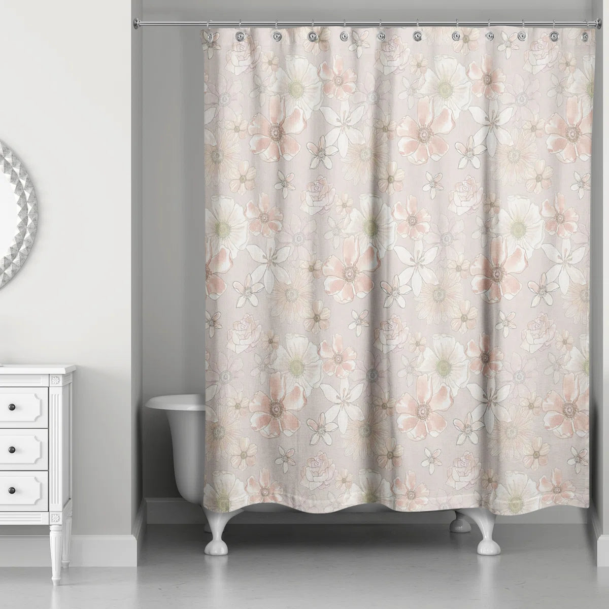 New Floral Single Shower Curtain