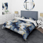 Celestial King Size Gold And Blue Marble Pattern III - Marble Duvet Cover Set