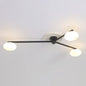 3 Lights 55inch Large Flush Mount Lighting Modern Glass Ceiling Light