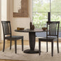 COLAMY Wooden Dining Room Chairs Set of 2, Spindle High Back Windsor Dark Brown