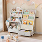 Kids Bookshelf And Toy Storage, White Wooden Bookcase