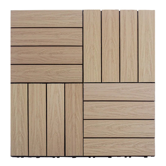 Ultrashield Naturale Composite 12" x 12" Interlocking Deck Tile Set of 10