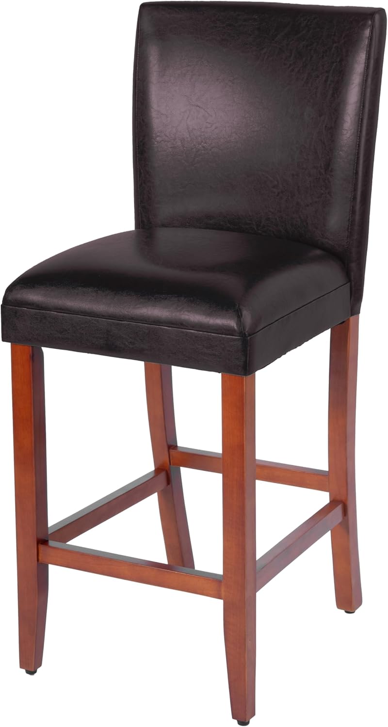 Taib 29" Luxury Faux Leather Bar Stool Black