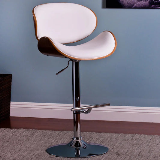 Swivel Upholstered Adjustable Height Counter Stool with Metal Frame