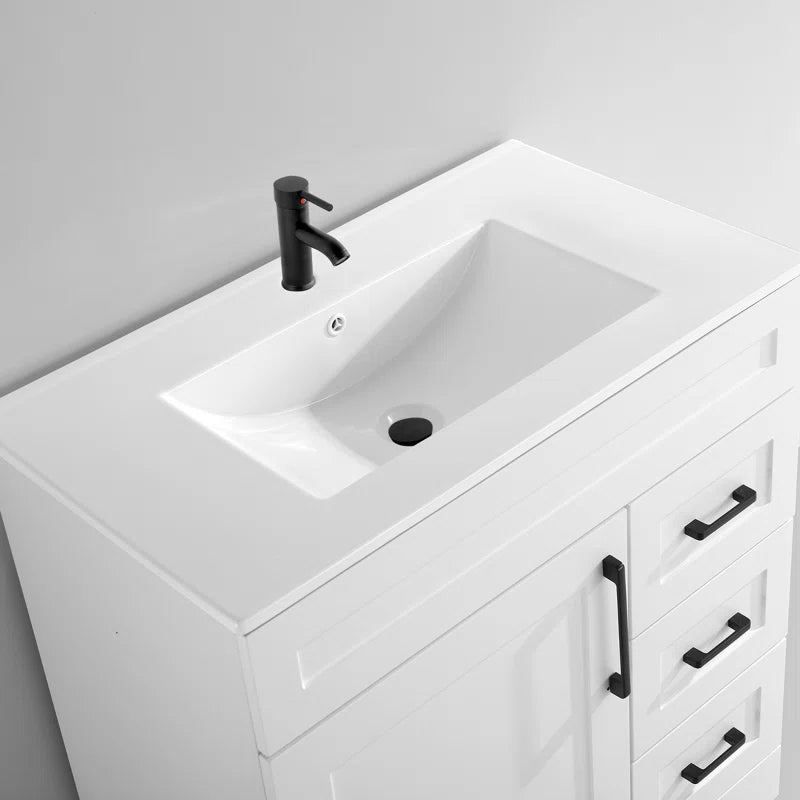 DodreHome 32.1" x 18.5" White Ceramic Rectangular Drop-in Bathroom