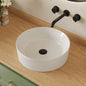 Deervalley 16" X 16" Round White Ceramic Vessel Sink Bathroom Sink With Wavy Texture Design DV-1V0320