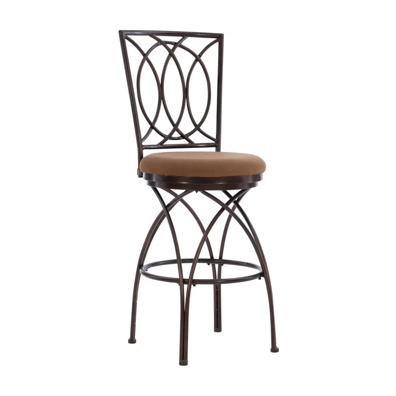 Sasun Swivel Upholstered Counter Stool with Metal Frame