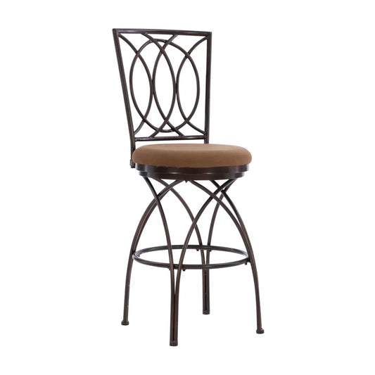 Sasun Swivel Upholstered Counter Stool with Metal Frame