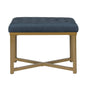 Mikey 24" Wide Velvet Tufted Rectangular Standard Ottoman Blue