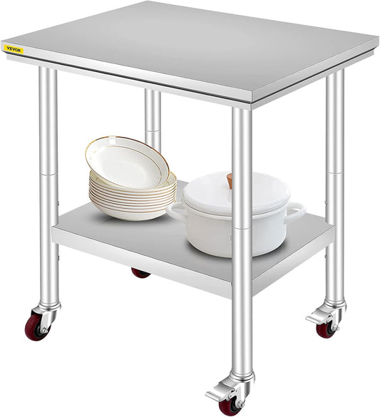Stainless steel Work Table with Wheels 24 x 30 Prep Table