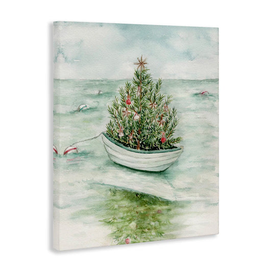 Beachy Christmas Tree Canvas Wall Art by Melissa Hyatt