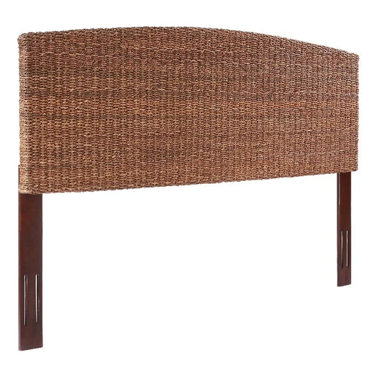 Belmont Home Estern 78.5" Banana Leaf Panel Headboard in Honey/Dark Brown