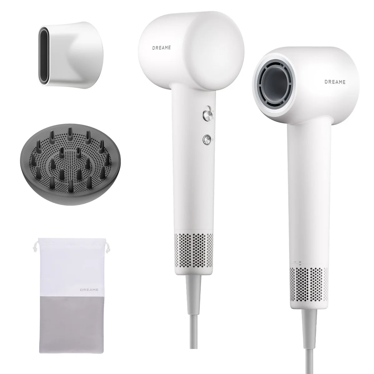 Dreame Hair Gleam High-Speed Hair Dryer with Diffuser and Smoothing Attachment