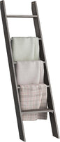 VASAGLE Blanket Ladder Decorative Farmhouse for The Living Room, 5-Tier Ladder Shelf, Ladder Rack for Storage and Decor, Misty Gray