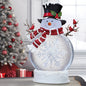 18" Holiday Snowman with Glitter and LED Lights