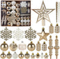 78 Pack Christmas Ornaments Decorations Champagne Christmas Ball Shatterproof Baubles