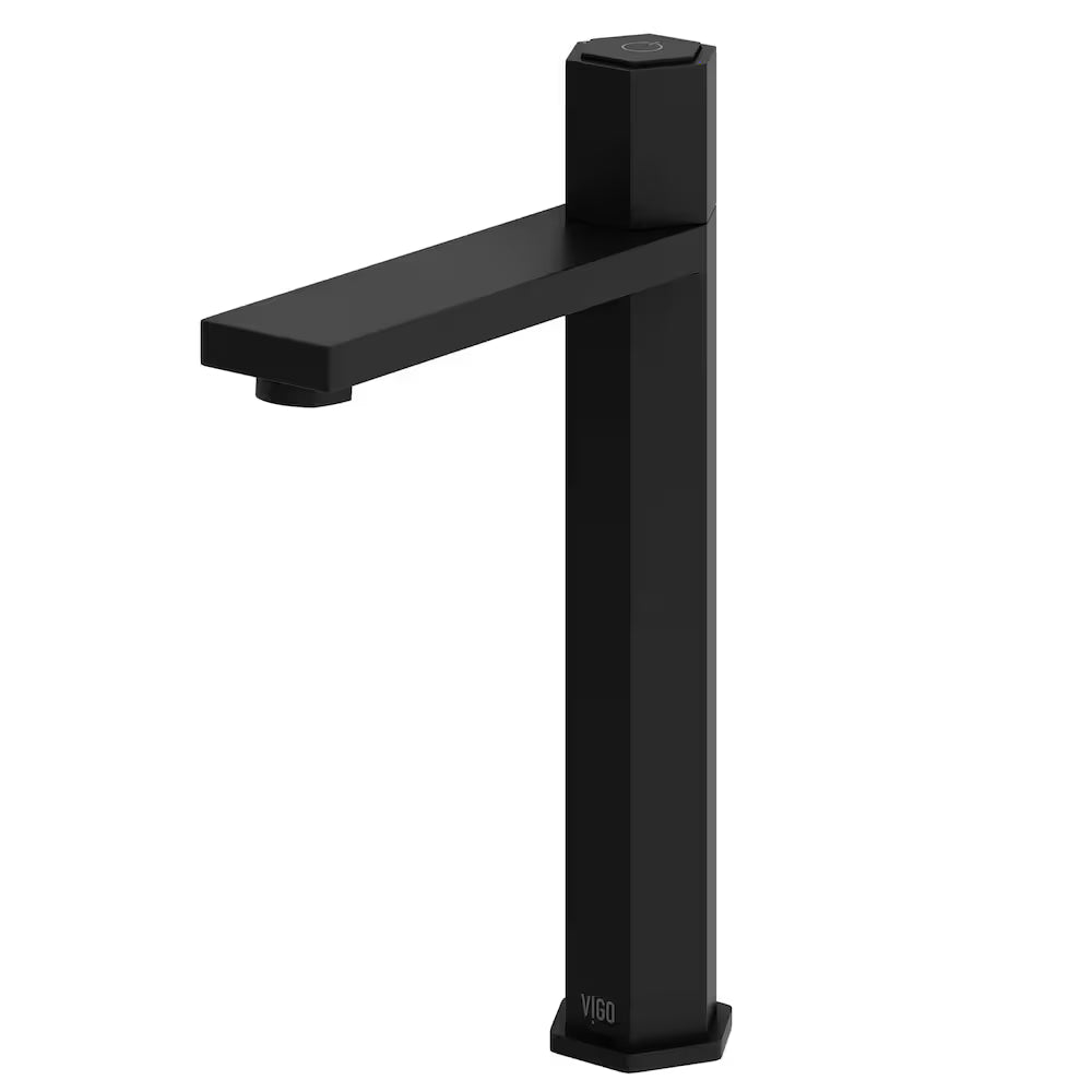 VIGO Nova Single Hole Single-Handle Vessel Bathroom Faucet in Matte Black