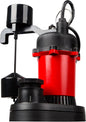 Red Lion RL-SP33V 115-Volt, 1/3 HP, 3137 GPH Aluminum and Thermoplastic Sump Pump with Vertical Switch and 8-Ft. Cord, Red