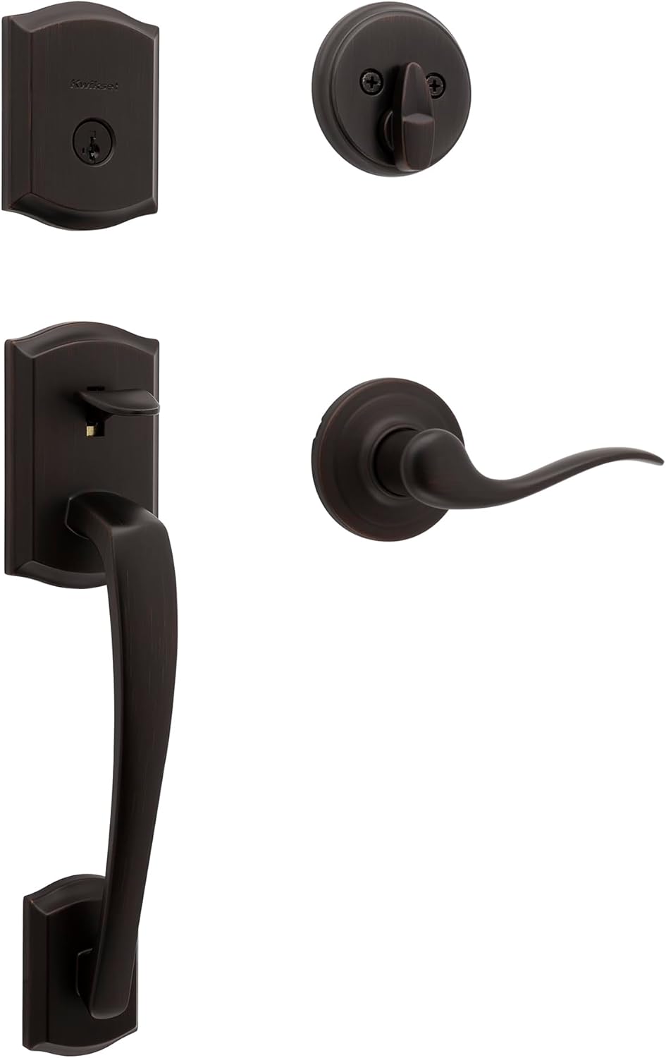 Kwikset Prescott Venetian Bronze Entry Door Lock with Jaladera handle
