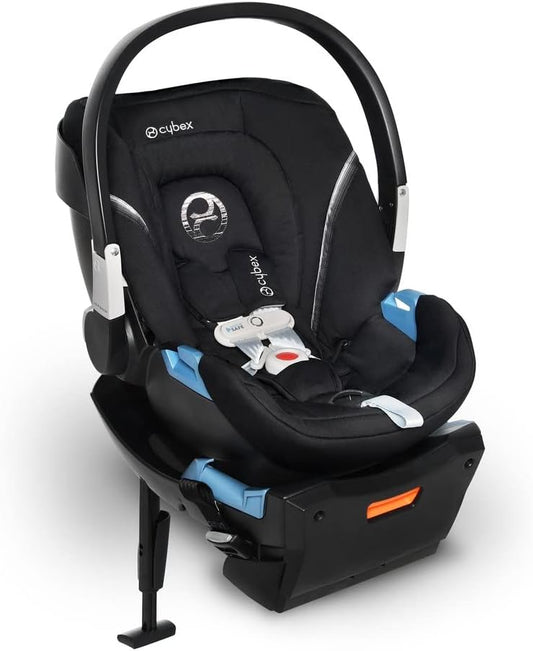 Cybex Aton 2 Infant Car Seat - Slim Fit, Ultra Lightweight, SensorSafe Technology, Load Leg Base, Travel System Compatible, Lavastone Black