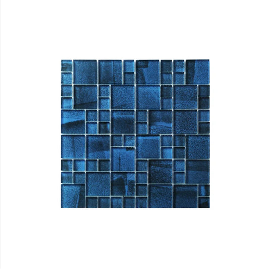 Swimming Pool 1" and 2" Glass Squares in Lake Shore Blue