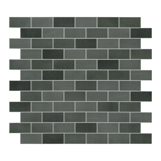 Subway Green Mixed 11.3 in. x 10.8 in. Stone Composite Handmade Looks Peel and Stick Backsplash Wall Tile (10-Pack)
