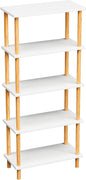 InterGo Modern 3-Tier Wooden Bookshelf - Freestanding Storage Shelving Unit for Home or Office